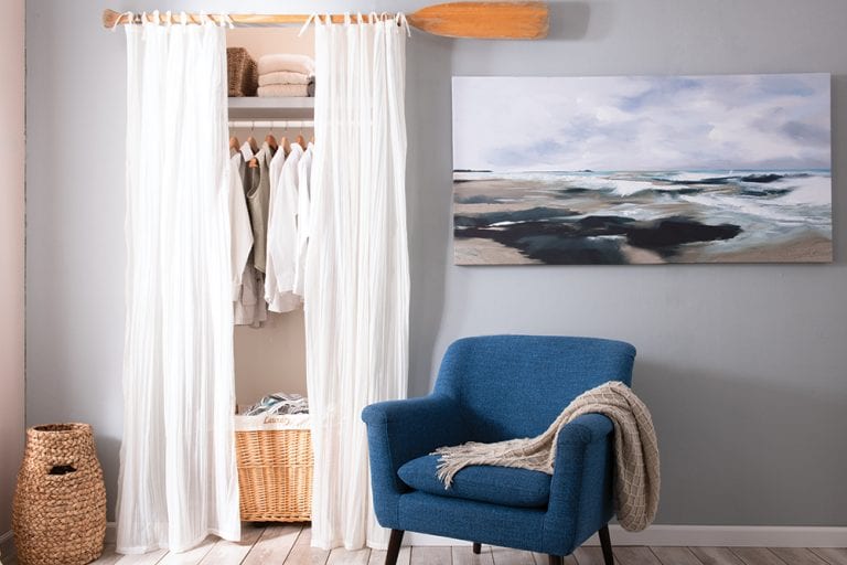 Use curtains with your closet instead of doors