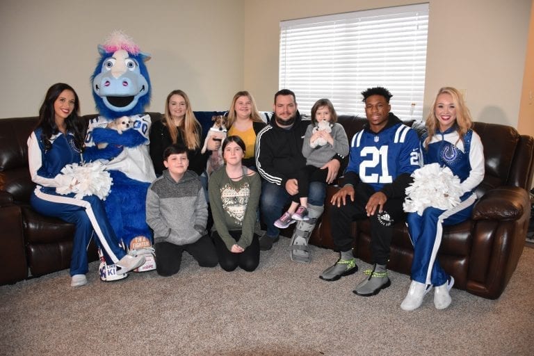 The Sawyer Family, Colts RB Nyheim Hines, cheerleaders and Blue.