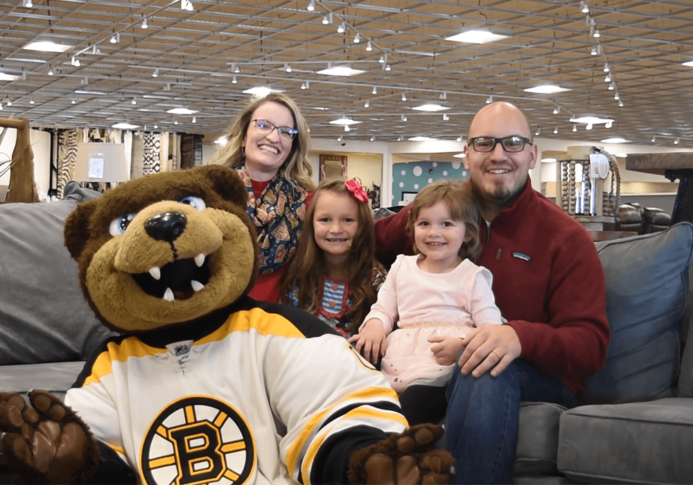 The Cali-Robichaud family and Blades | Bob’s Discount Furniture