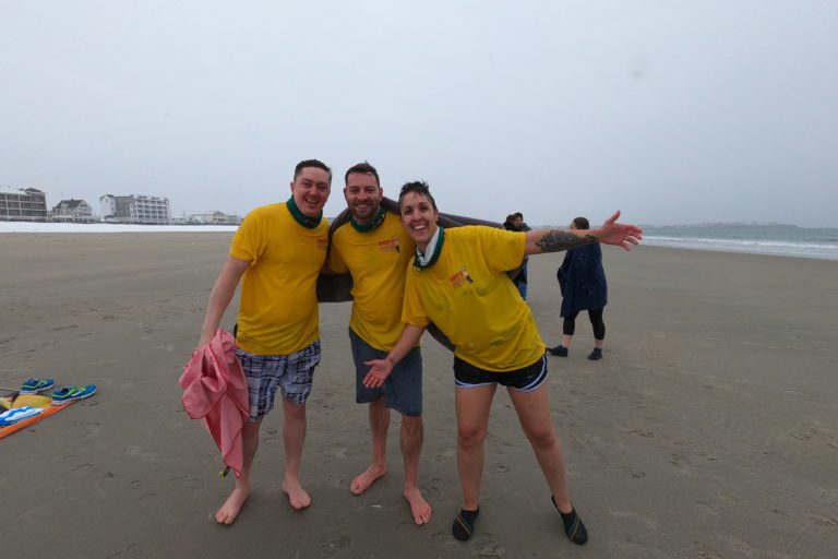 Little Bobsters at Hampton Beach in New Hampshire after making their annual Penguin Plunge for Special Olympics | Bob's Discount Furniture