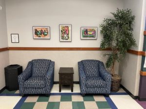 Teacher's lounge at Thompson Crossing Elementary School in Indianapolis, Indiana | Bob's Discount Furniture