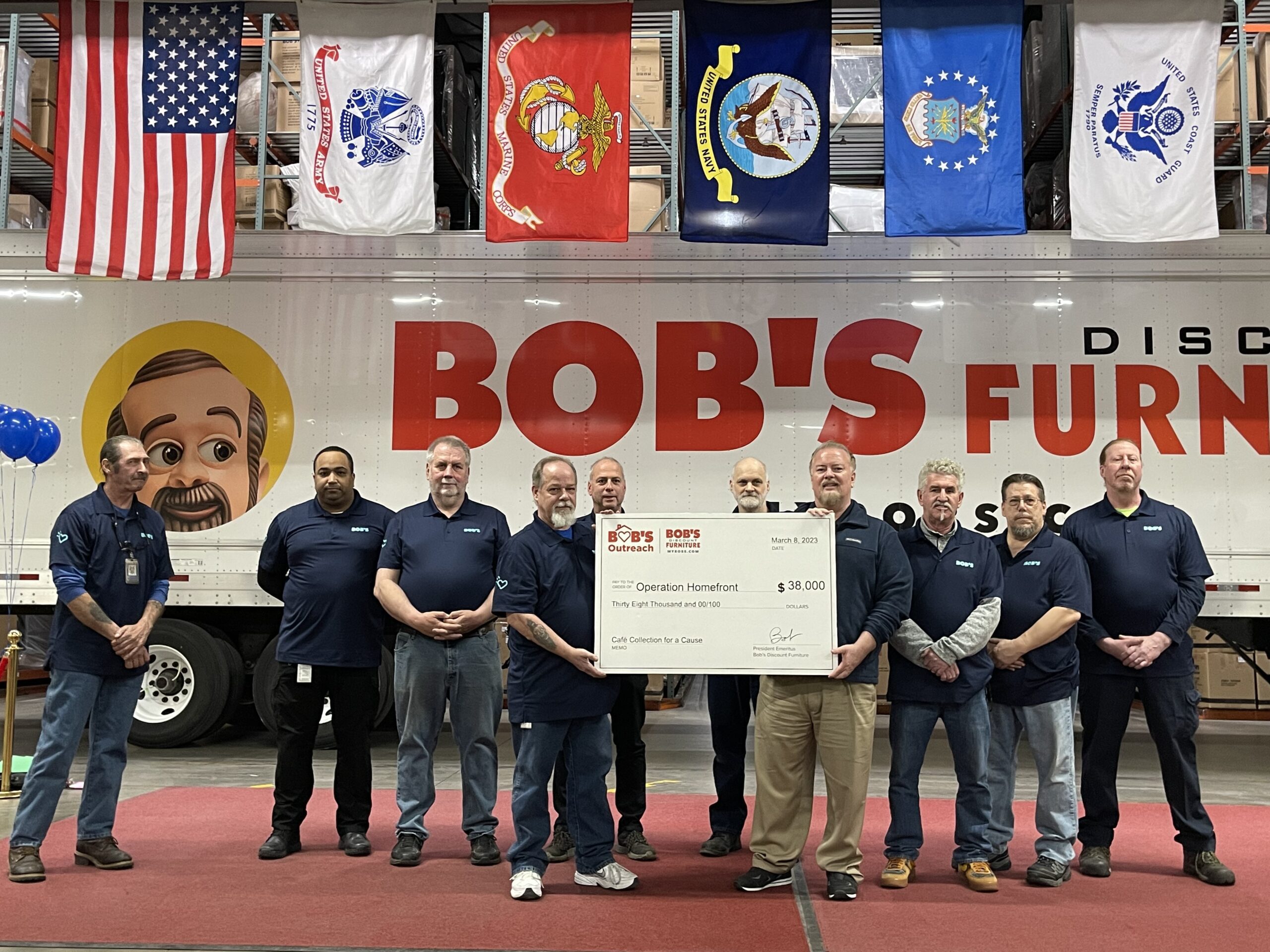 Bob’s Veterans and Active Military Present Donation to Operation Homefront